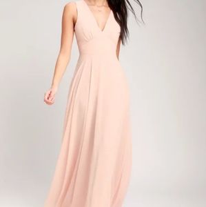 Lulu's Here for Love Blush Sleeveless Maxi Dress
